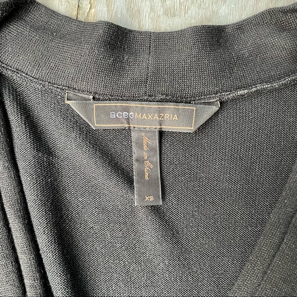 BCBGMaxAzria black wrap front silk dress | size XS - Picture 3 of 6